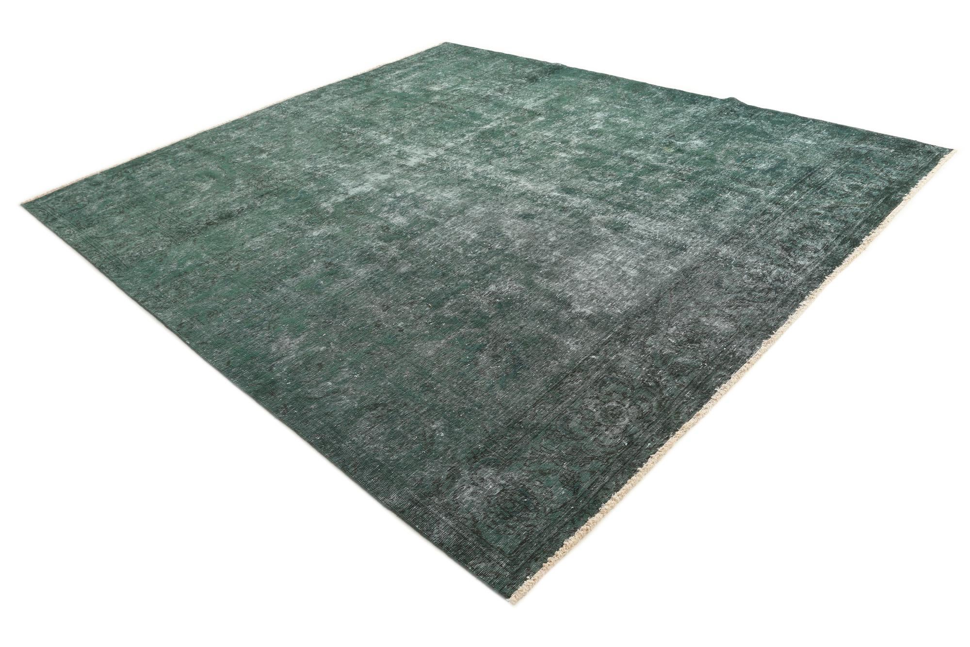 9' 8 x 10' 10 Hand Knotted Ultra Vintage Persian Wool Square Rug