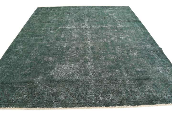 9' 8 x 10' 10 Hand Knotted Ultra Vintage Persian Wool Square Rug
