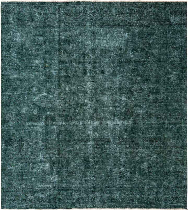 9' 8 x 10' 10 Hand Knotted Ultra Vintage Persian Wool Square Rug
