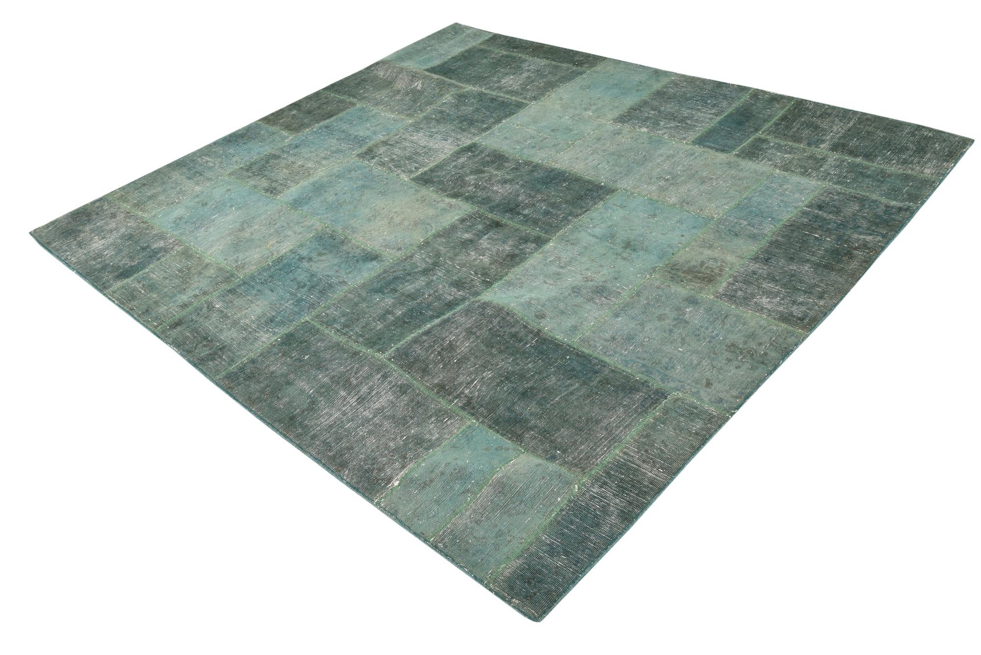220cm x 250cm anudado a mano Ultra Vintage Alfombra Persa Lana Cuadrado