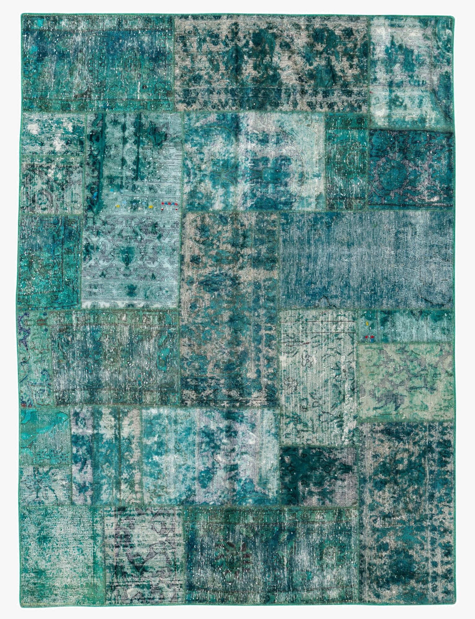 5' 2 x 6' 1  Hand Knotted Ultra Vintage Persian Wool Square Rug