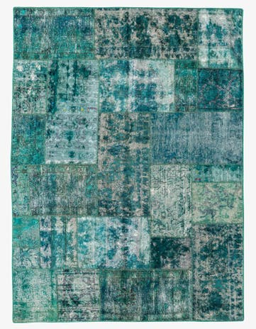 5' 2 x 6' 1 Hand Knotted Ultra Vintage Persian Wool Square Rug