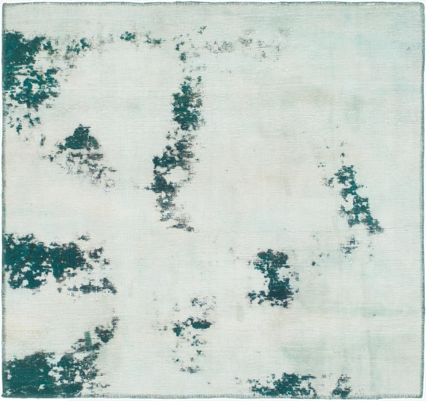 4' x 4' 3  Hand Knotted Ultra Vintage Persian Wool Square Rug