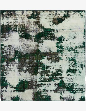 6' x 6' 6 Hand Knotted Ultra Vintage Persian Wool Square Rug