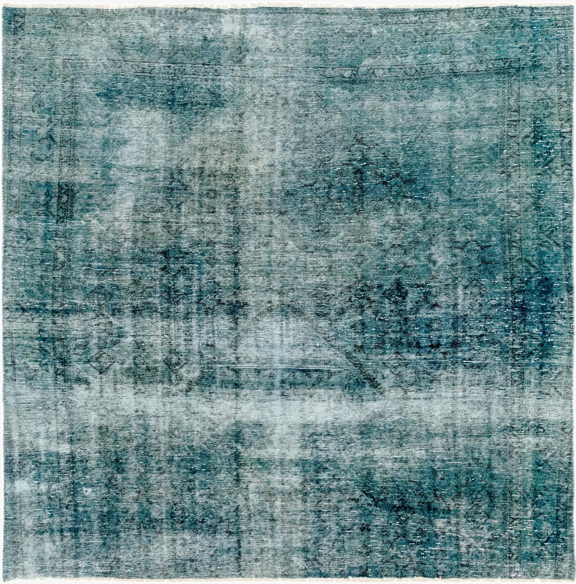 8' 9 x 8' 10  Hand Knotted Ultra Vintage Persian Wool Square Rug