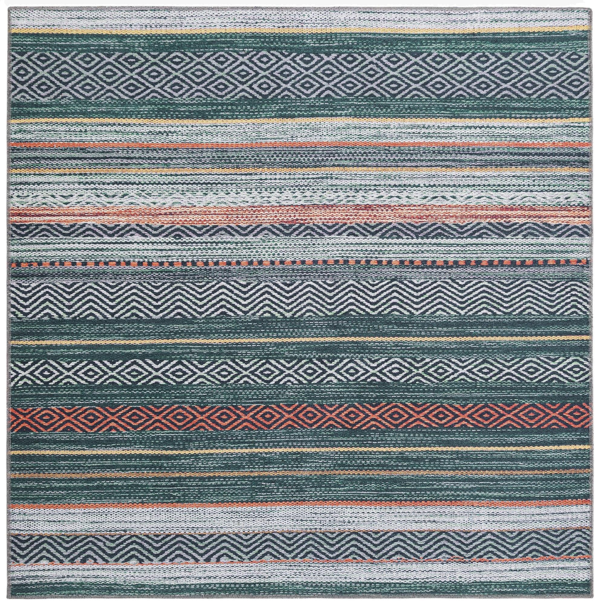 Primary image  5' x 5'  Washable Yara Square Rug