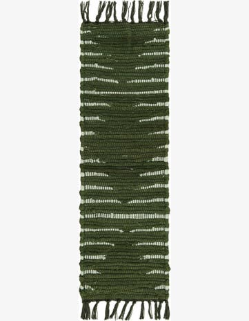Green Hand Woven Chindi Cotton Stair Rug