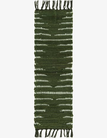 0' 9 x 2' 6 Hand Woven Chindi Cotton Stair Rug