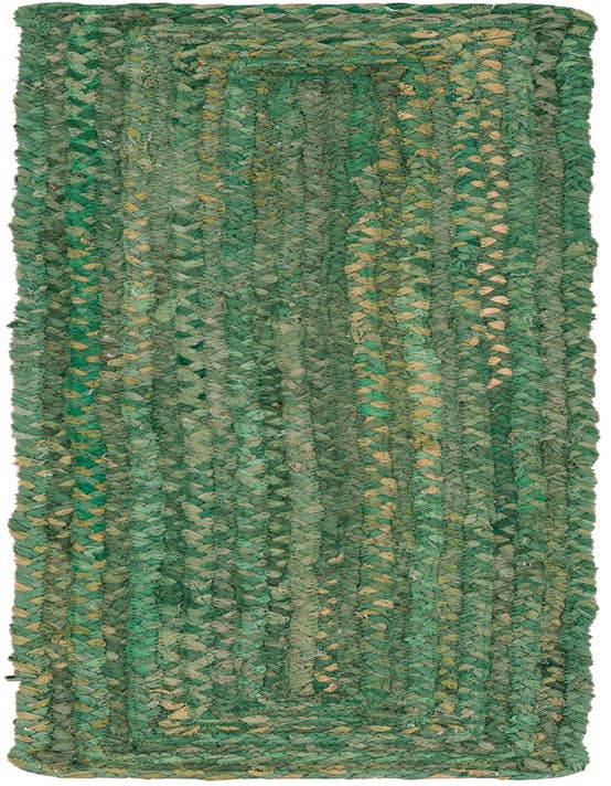 Detail image of 1' 2 x 5' 1 Braided Chindi Table Runner Rug
