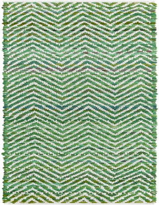 Detail image of 1' 2 x 8' Hand Woven Chindi Chevron Table Runner Rug