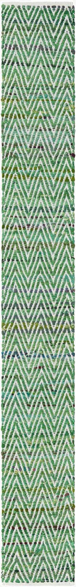 35cm x 305cm  Hand Woven Chindi Chevron Camino de mesa Alfombra