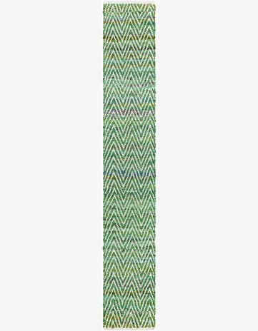 1' 2 x 8' Hand Woven Chindi Chevron Table Runner Rug