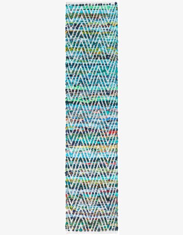 1' 2 x 5' 1 Hand Woven Chindi Chevron Table Runner Rug