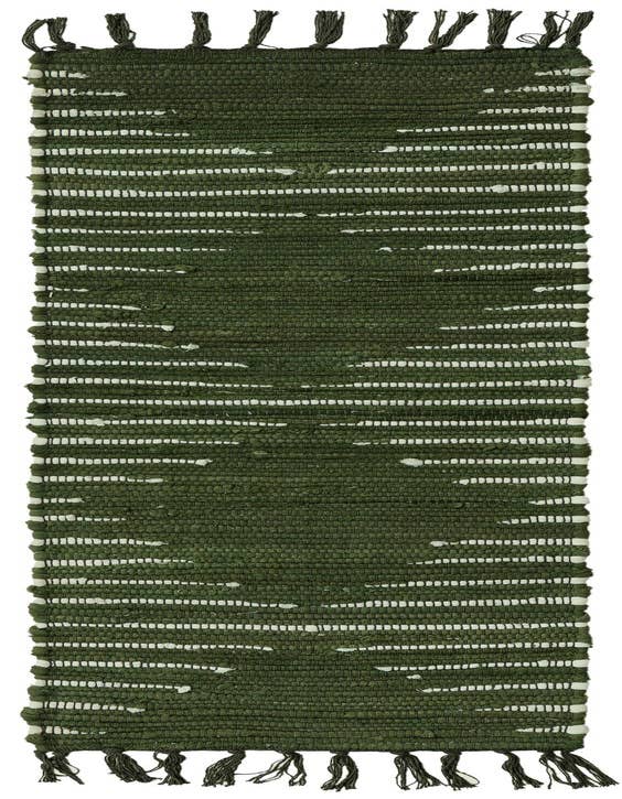 Detail image of 1' 2 x 4' 1 Hand Woven Chindi Cotton Table Runner Rug