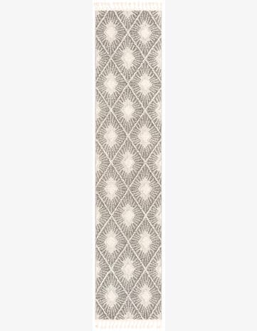 2' 7 x 12' Greenport · Diamond lattice rug, ivory and gray