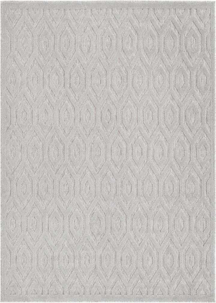 Grey 7' 10 x 7' 10 Outdoor Trellis Textured Square Indoor / Outdoor Rug