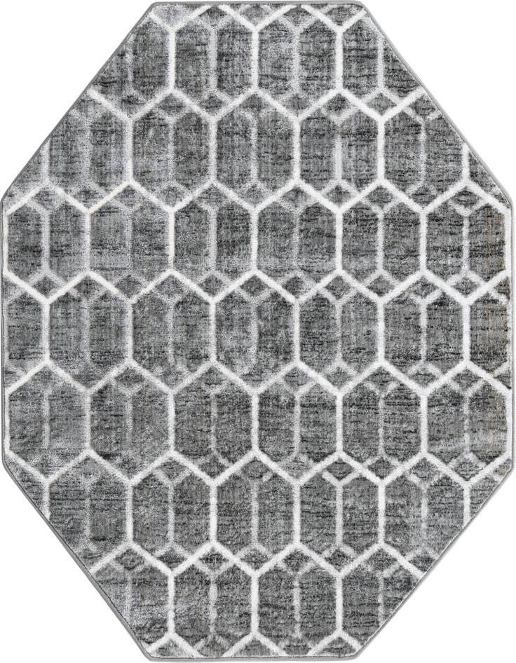 Detail image of 5' 3 x 5' 3 Lattice Trellis Octagon Rug