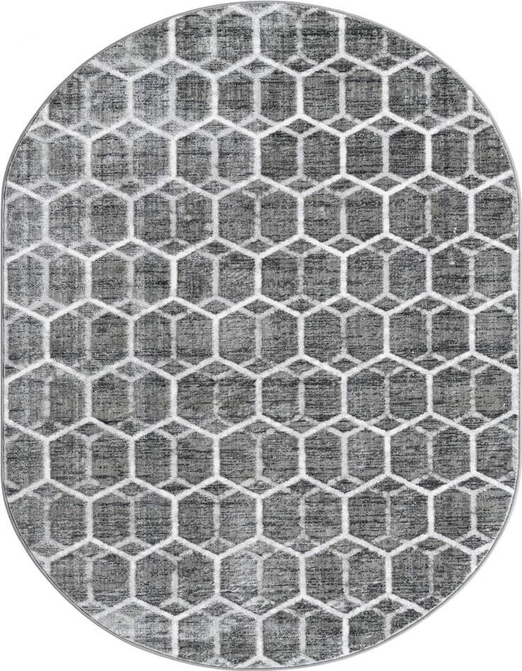 Detail image of 5' 3 x 8' Lattice Trellis Oval Rug