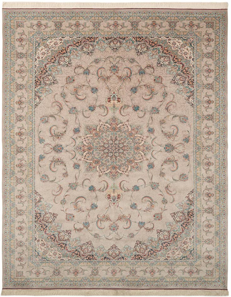 Detail image of 6' 6 x 9' 9 Ghom Design Rug