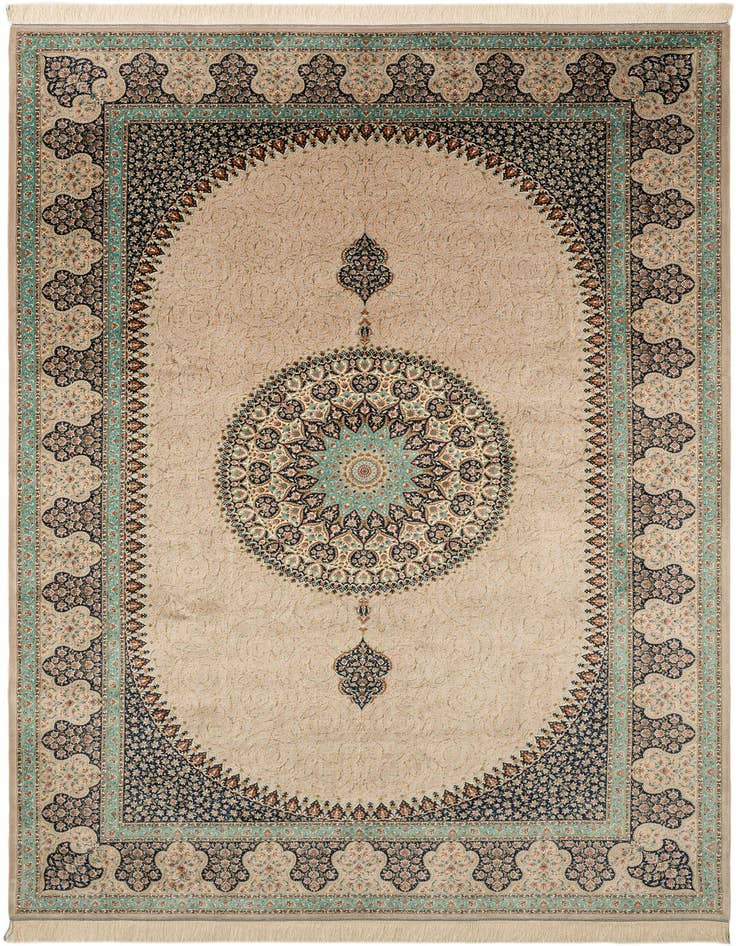 Detail image of 6' 6 x 9' 9 Ghom Design Rug