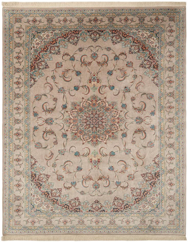 Detail image of 6' 6 x 9' 9 Ghom Design Rug