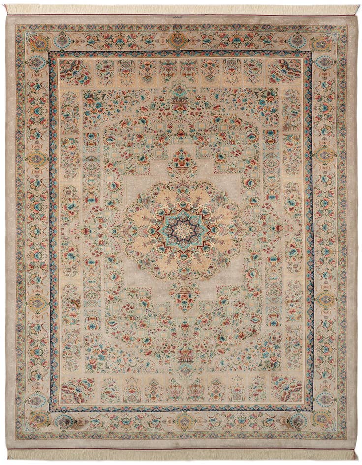 Detail image of 6' 7 x 9' 9 Ghom Design Rug