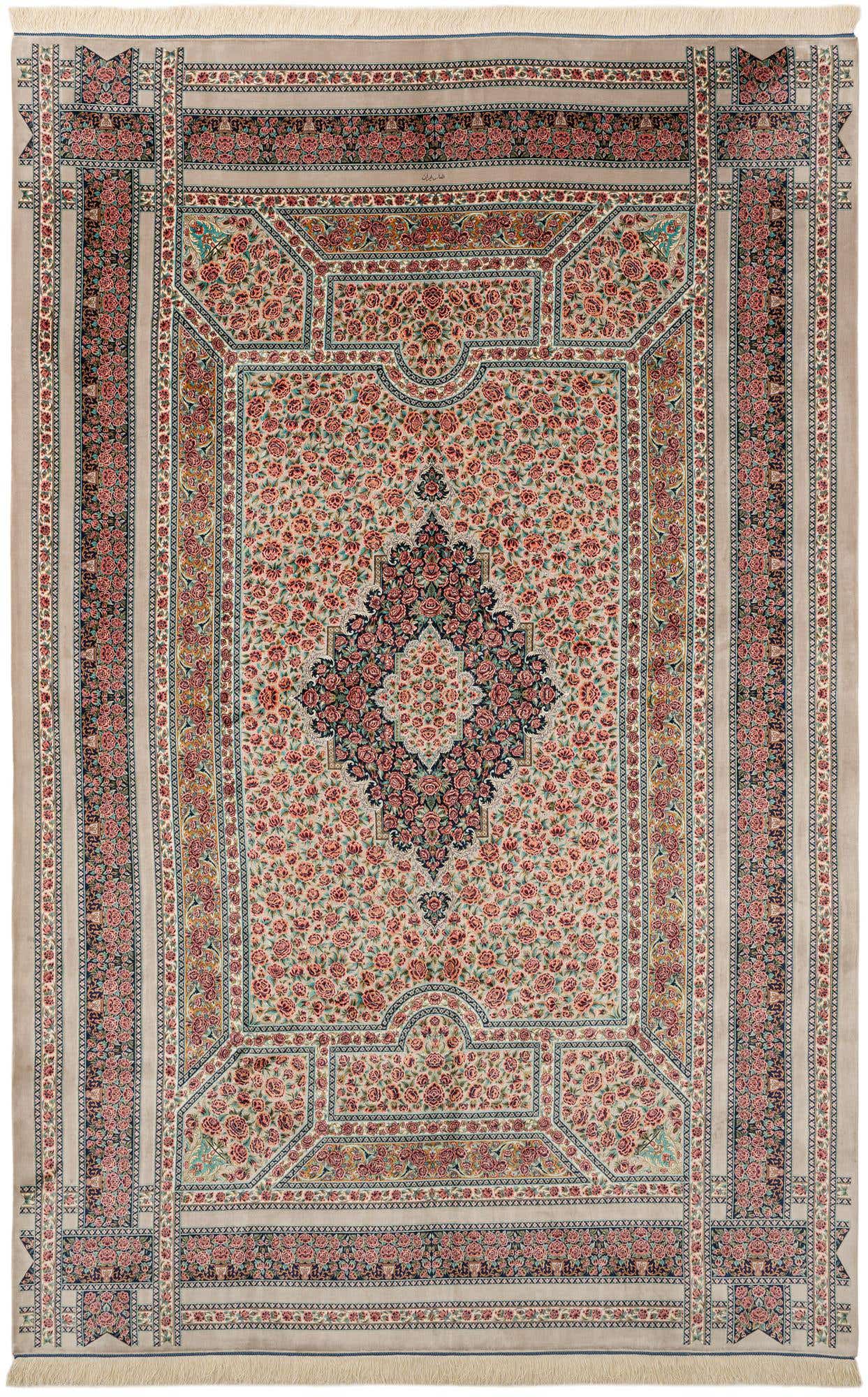6' 6 x 9' 10 Ghom Design Rug