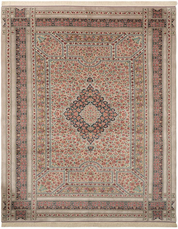 Detail image of 6' 6 x 9' 9 Ghom Design Rug