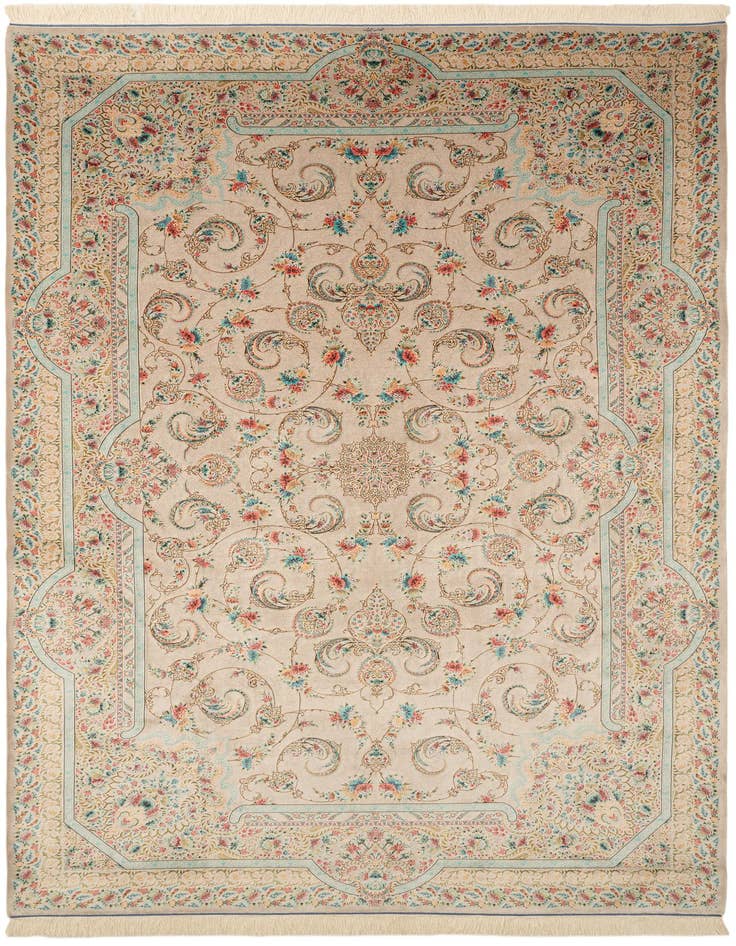 Detail image of 6' 6 x 9' 9 Ghom Design Rug