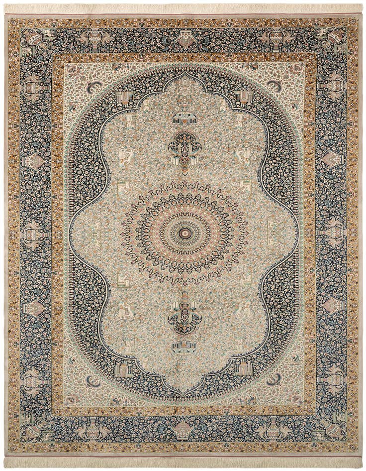 Detail image of 6' 6 x 9' 9 Ghom Design Rug