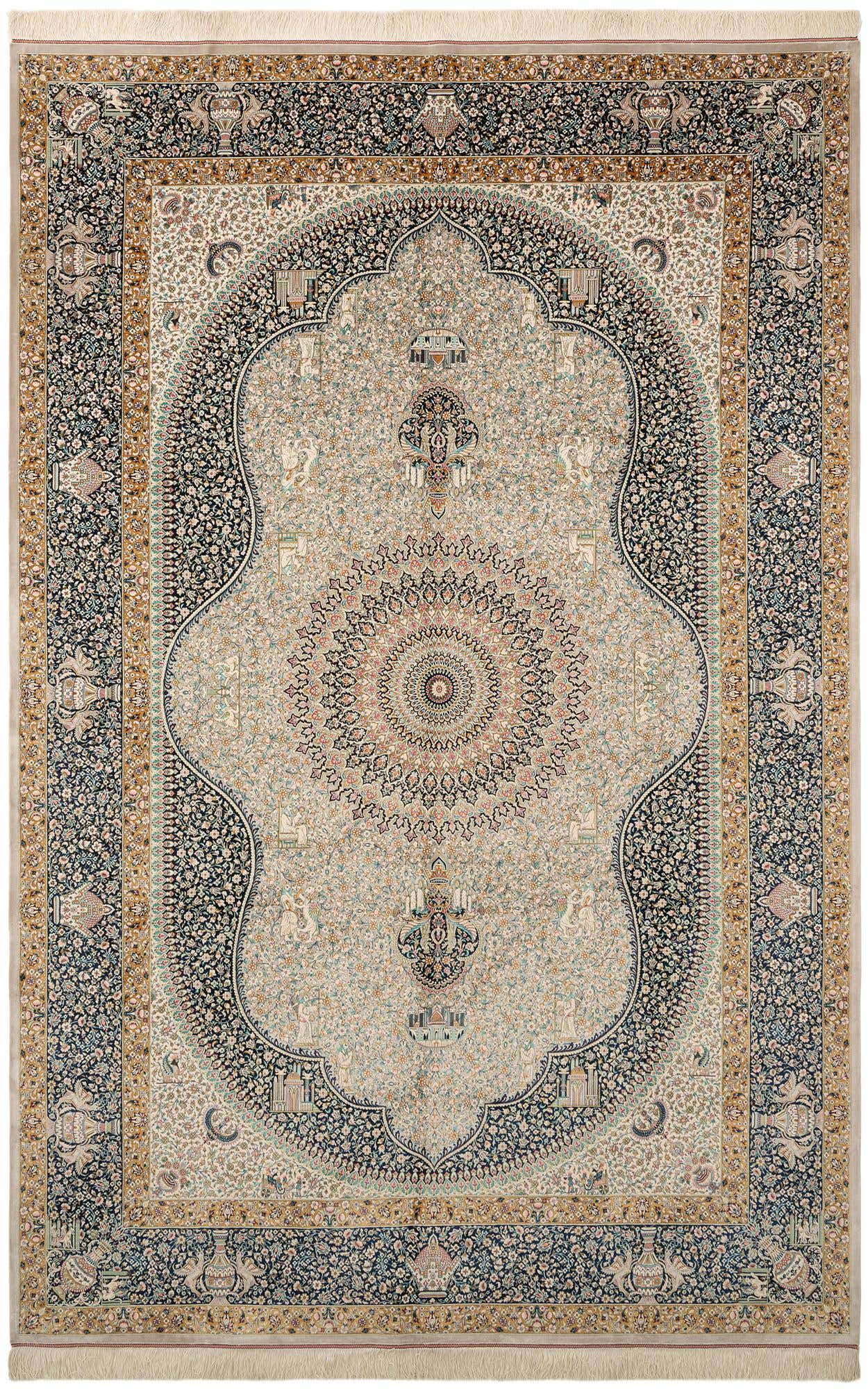 6' 6 x 9' 9 Ghom Design Rug