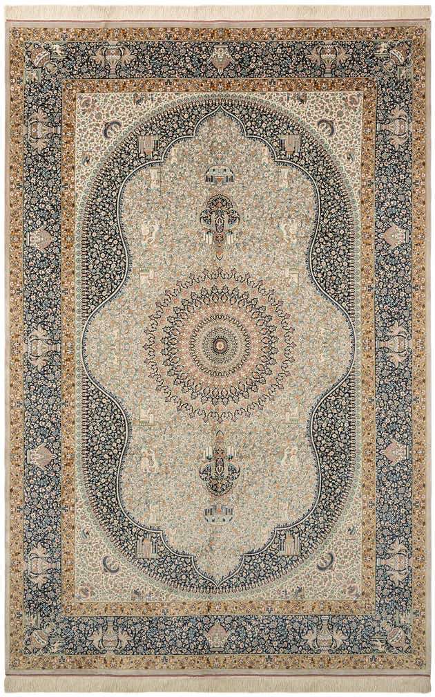 6' 6 x 9' 9 Ghom Design Rug