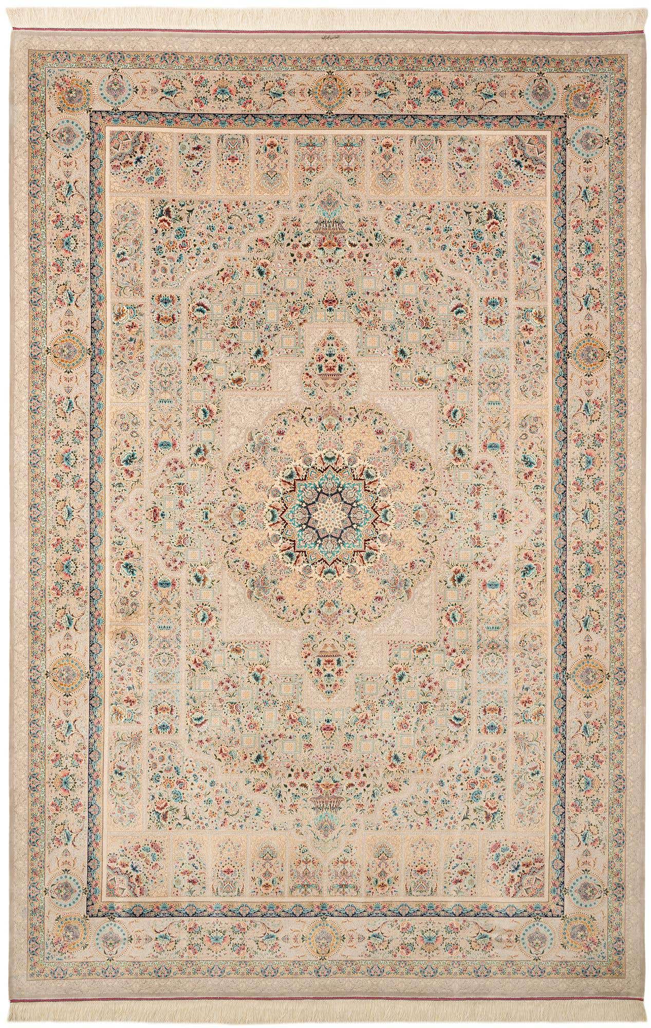 6' 6 x 9' 10 Ghom Design Rug