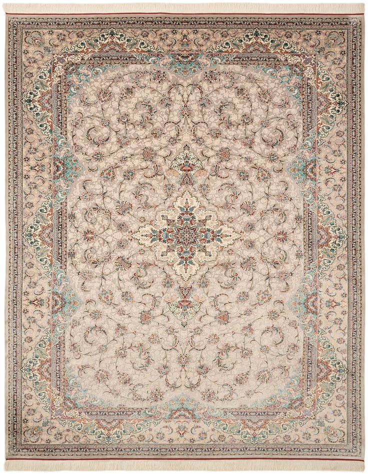 Detail image of 6' 7 x 9' 9 Ghom Design Rug