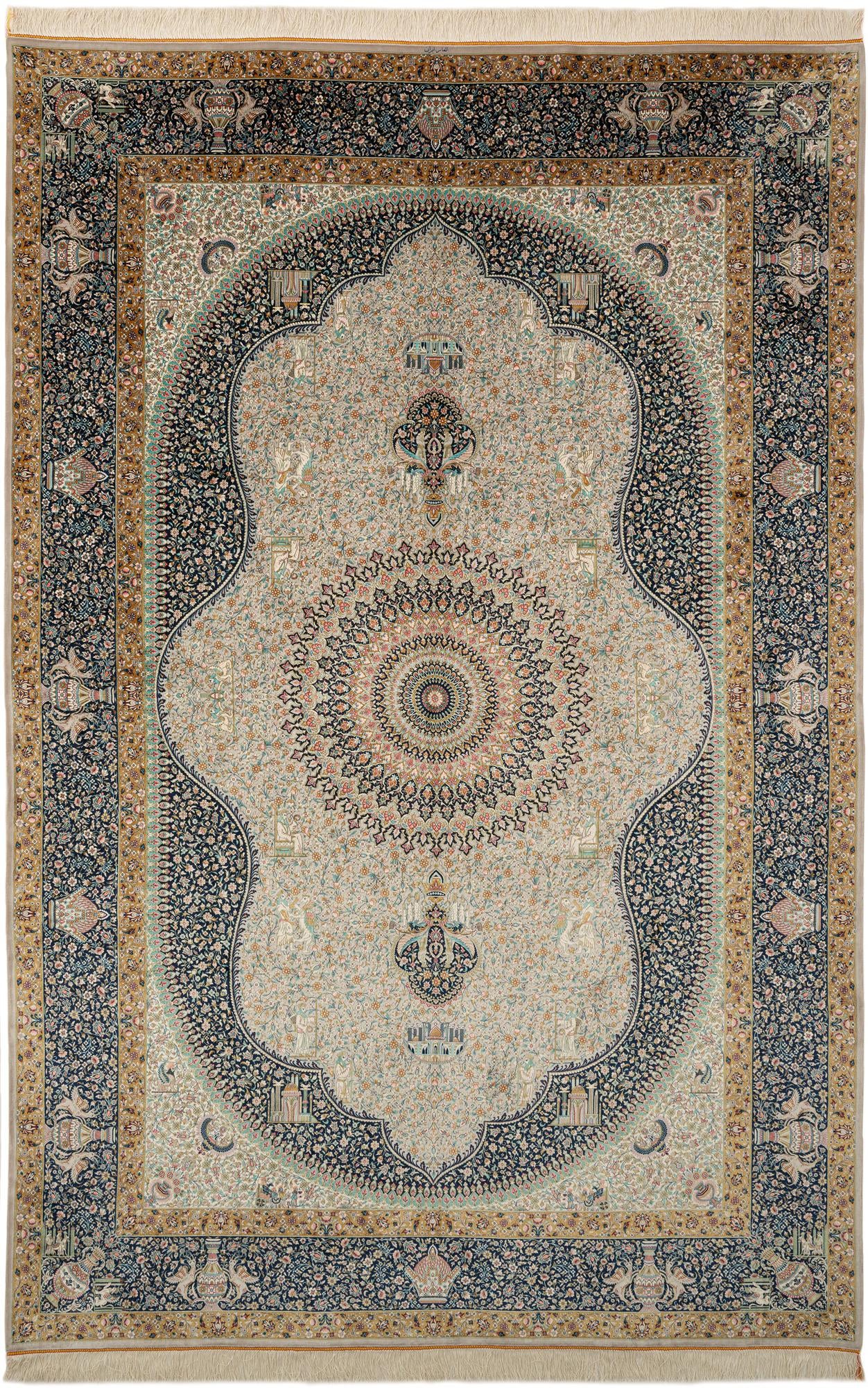 6' 5 x 9' 9 Ghom Design Rug