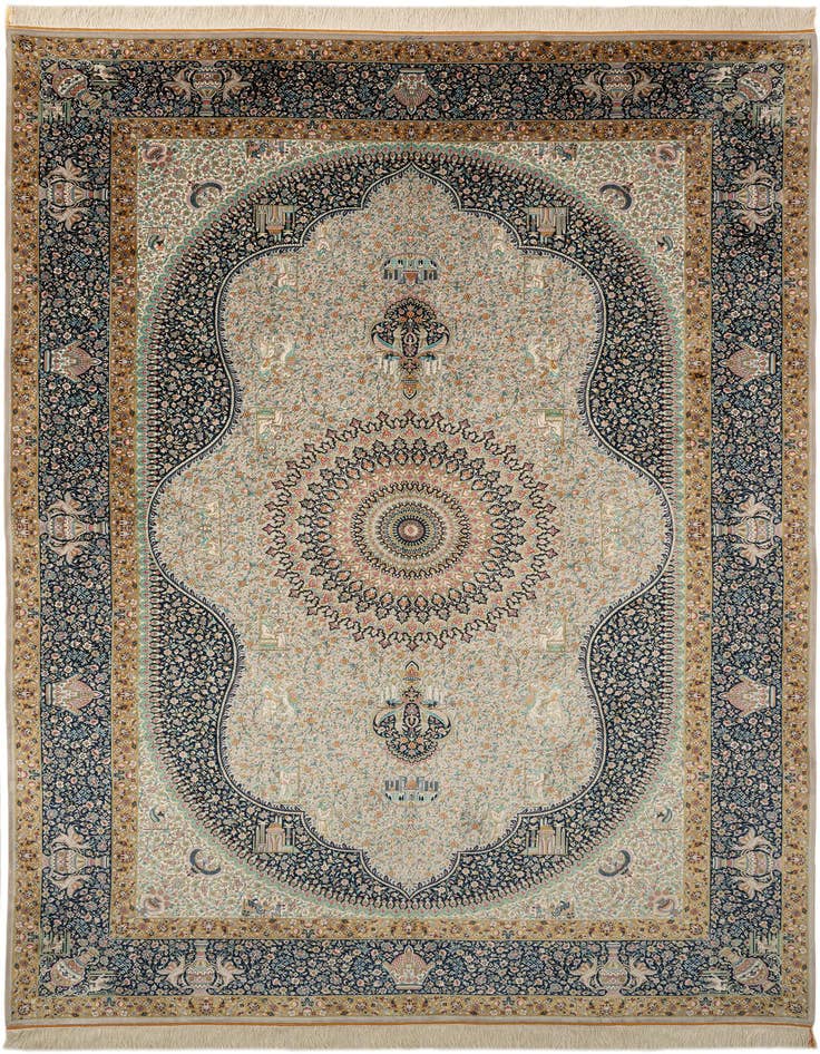 Detail image of 6' 5 x 9' 9 Ghom Design Rug