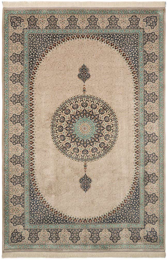 6' 6 x 9' 9 Ghom Design Rug