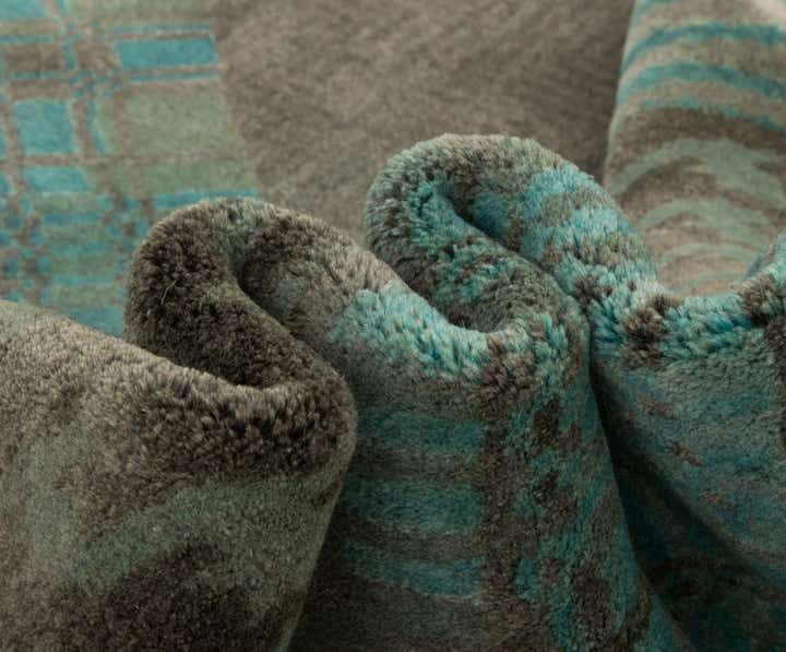 8' x 9' 10 Hand Knotted Modern Manshu Wool Rug