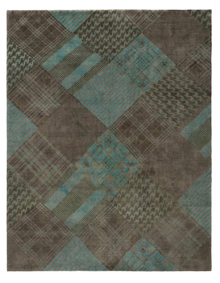 Detail image of 8' x 9' 10 Hand Knotted Modern Manshu Wool Rug