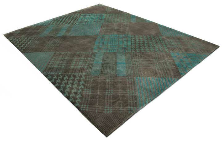 8' x 9' 9 Hand Knotted Modern Manshu Wool Rug