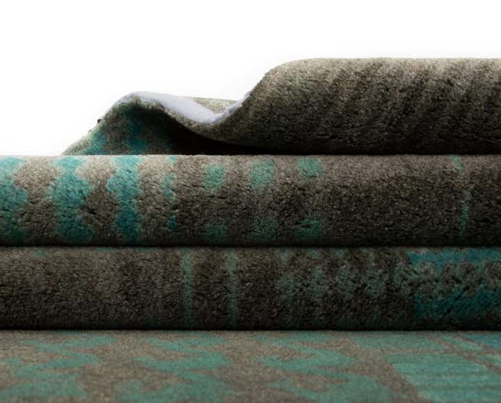 8' x 9' 9 Hand Knotted Modern Manshu Wool Rug