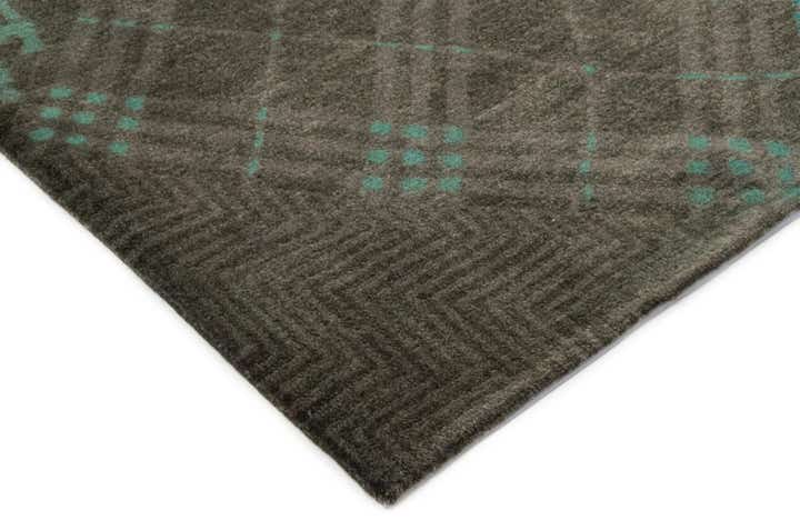8' x 9' 9 Hand Knotted Modern Manshu Wool Rug