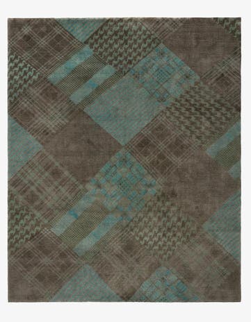 8' x 9' 10 Hand Knotted Modern Manshu Wool Rug