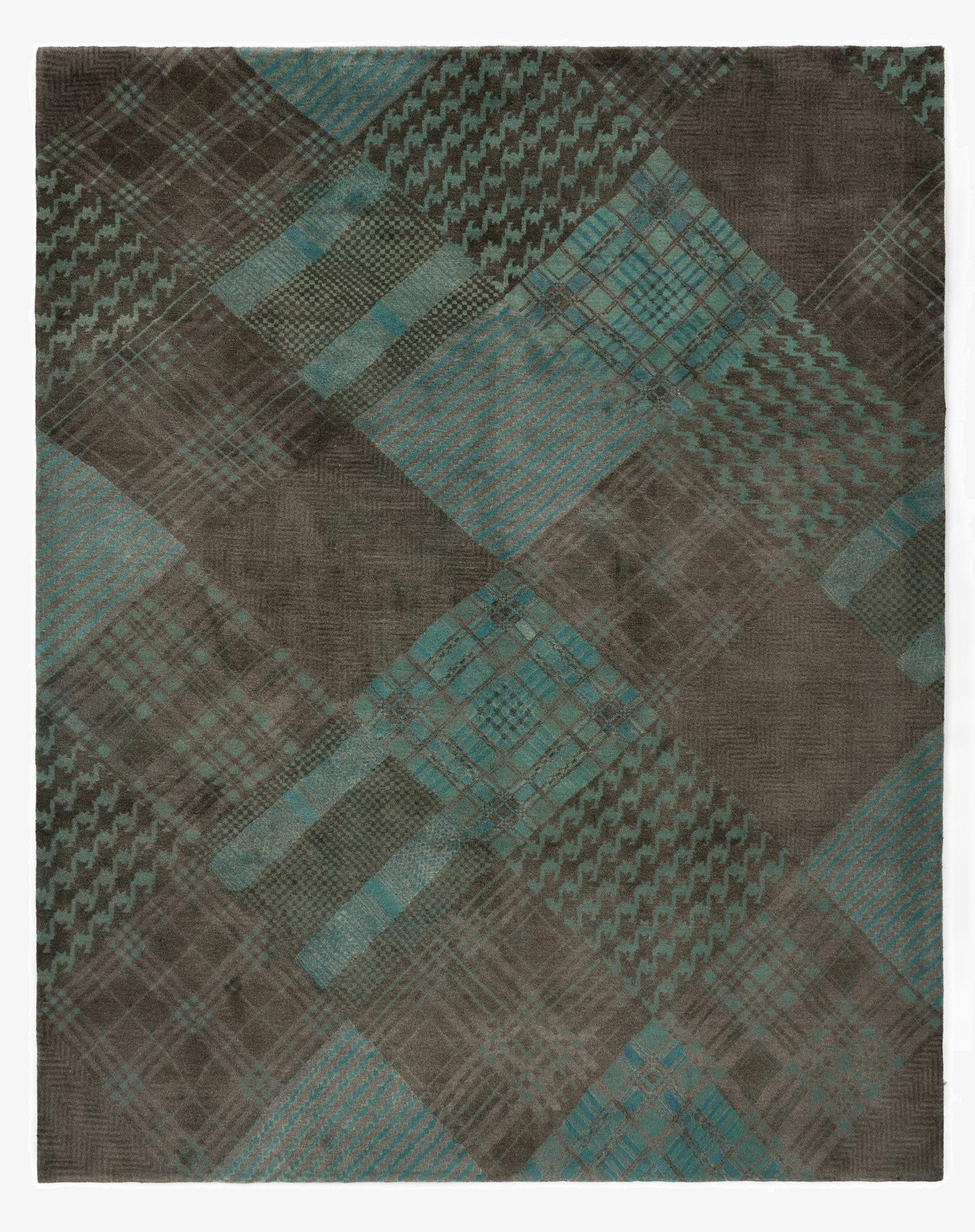 8' x 9' 9  Hand Knotted Modern Manshu Wool Rug
