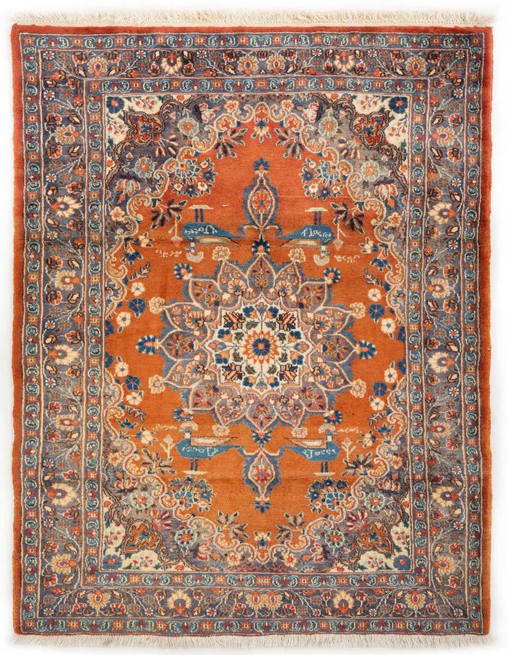 Detail image of 4' 2 x 6' 5 Hand Knotted Mood Persian Wool Rug