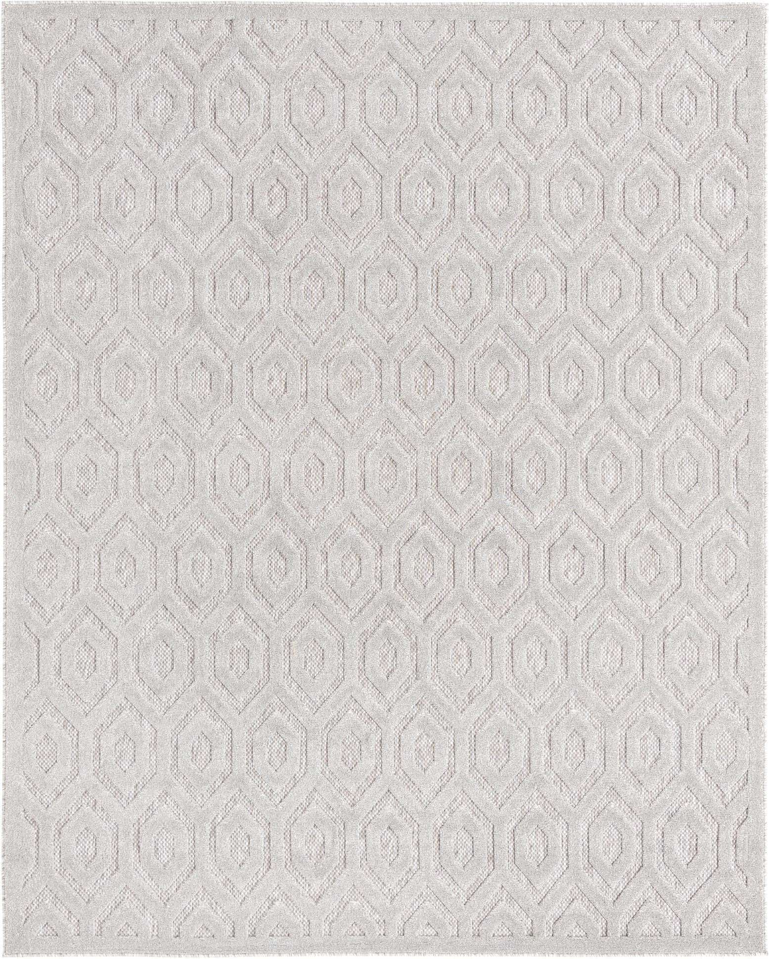 7' 10 x 10' Easy-Clean Trellis Textured Indoor / Outdoor Rug