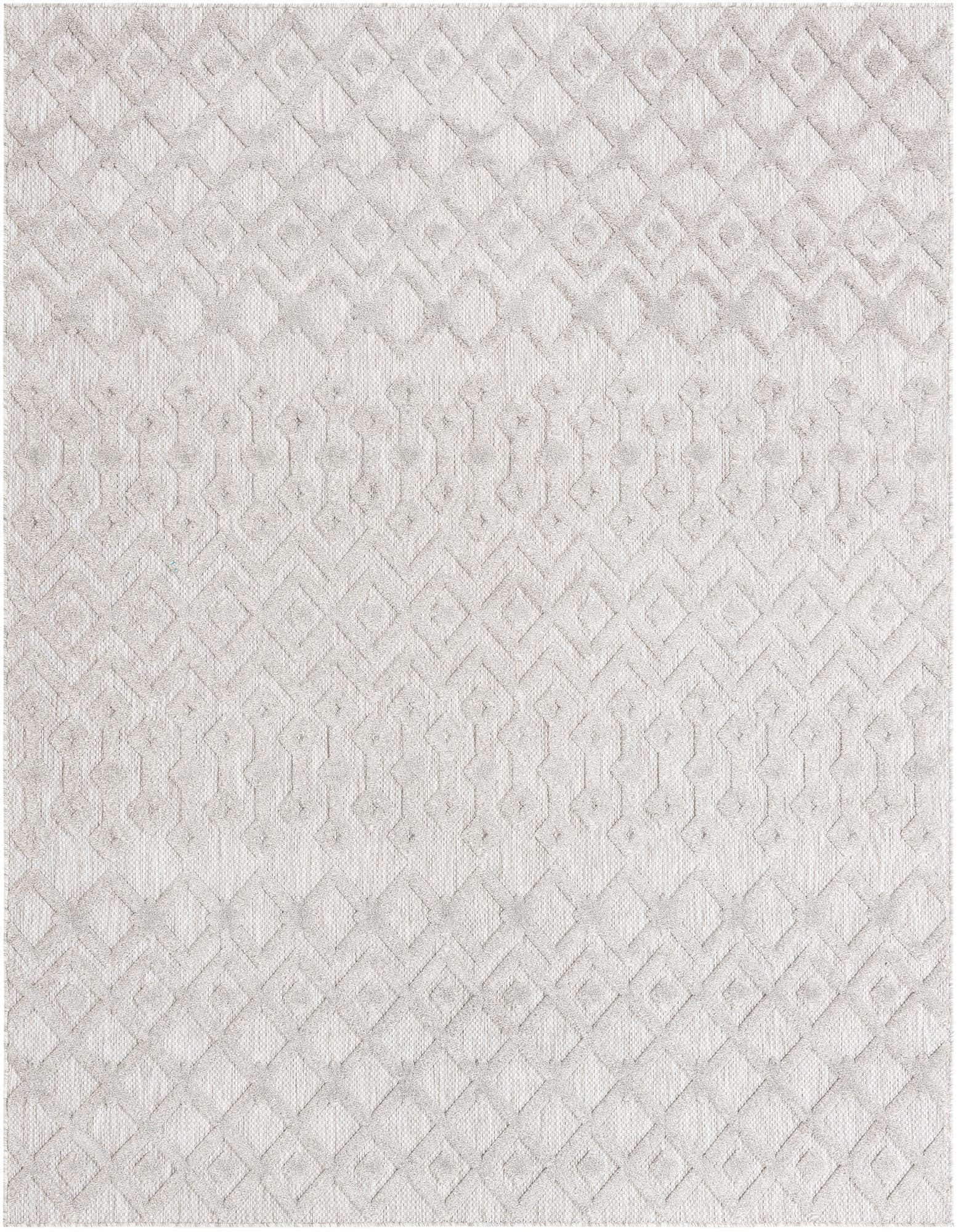 7' 10 x 10' Easy-Clean Trellis Textured Indoor / Outdoor Rug