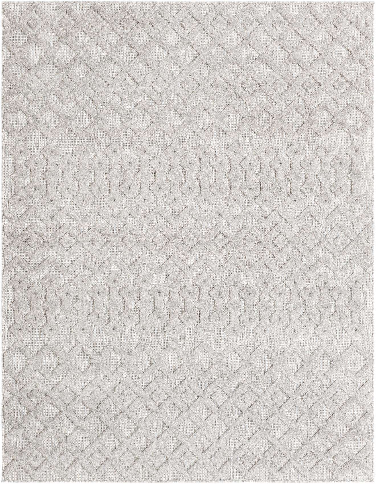 5' 3 x 8' Easy-Clean Trellis Textured Indoor / Outdoor Rug