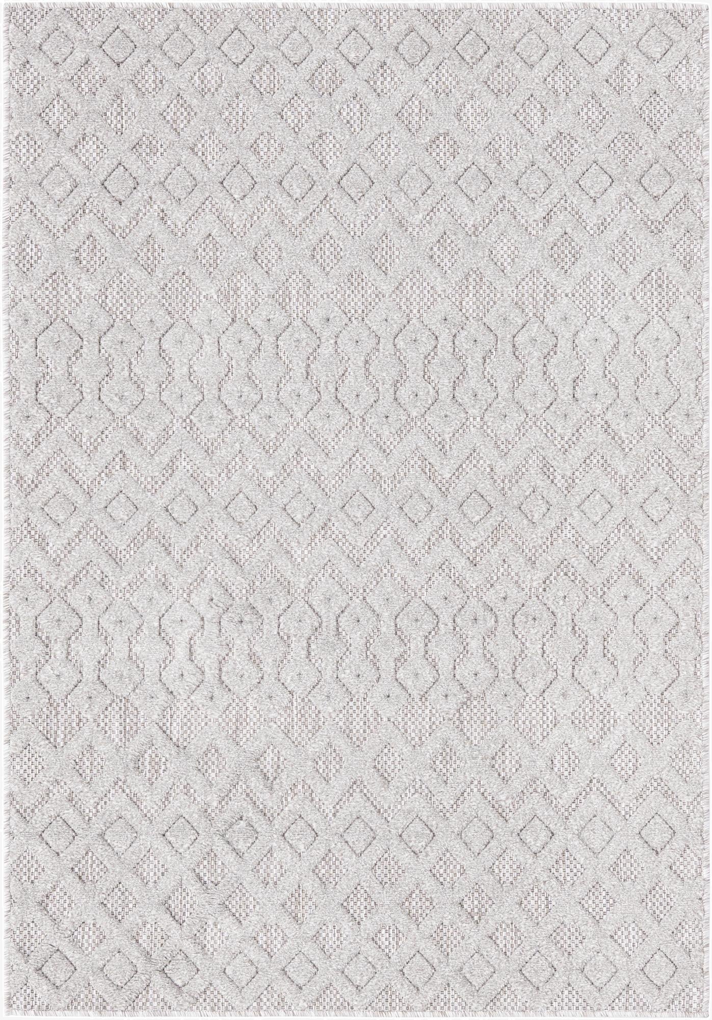 Primary image 4' x 6'  Washable Trellis Textured Indoor / Outdoor Rug