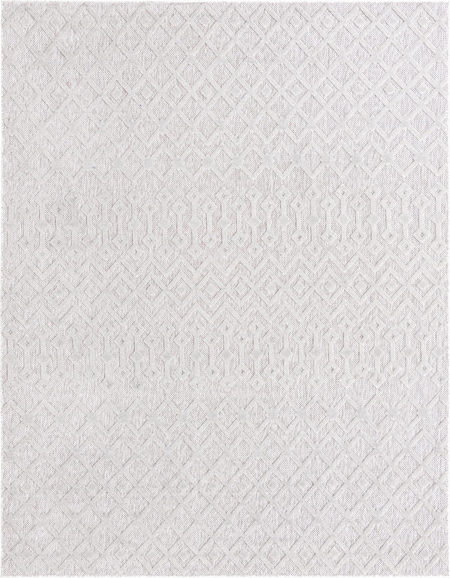 Primary image  9' x 12'  Easy-Clean Trellis Textured Indoor / Outdoor Rug